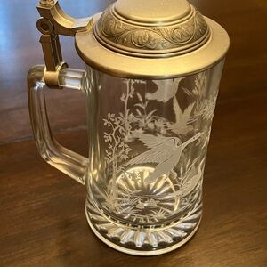 Vintage German Pewter Stein Beer Glass